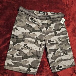 Gray Camo Ecko Unltd Cargo Shorts for Men